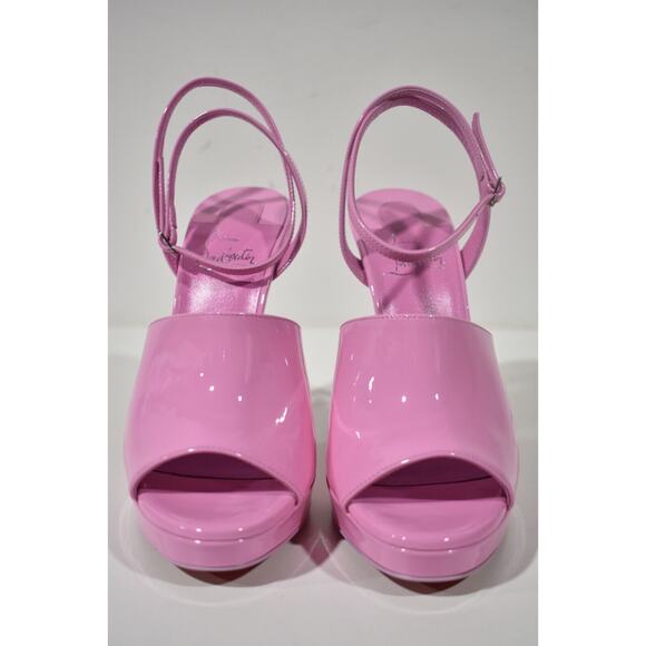 Christian Louboutin Miradona 120 Pink Patent Ankle Strap Sandal Heel Pump 39 - Picture 5 of 12